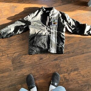 Vintage 80's Black Ford
Mustang Cobra Shelby Lined Fur
Racing Jacket MADE IN Med